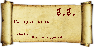 Balajti Barna névjegykártya