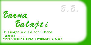 barna balajti business card